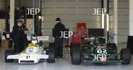 NORTHAMPTON, ENGLAND - MAY 02:  Silverstone Classic (20-21 July 2018) Preview Day, 2 May 2018, At the Home of British Motorsport. A Brabham and Tyrell 011 pictured during the Silverstone Classic Media Day. Free for editorial use only. Photo credit - Matthew Lewis/Getty Images.  (Photo by Matthew Lewis/Getty Images for Silverstone Classic)