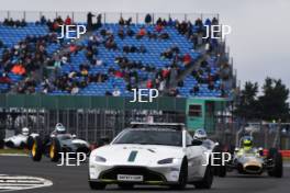 Silverstone Classic 2019 Aston Martin Saftey Car At the Home of British Motorsport. 26-28 July 2019 Free for editorial use only  Photo credit – JEP