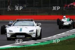 Silverstone Classic 2019 Aston Martin Saftey Car At the Home of British Motorsport. 26-28 July 2019 Free for editorial use only  Photo credit – JEP