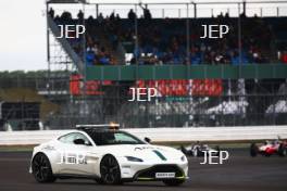 Silverstone Classic 2019 Aston Martin Saftey Car At the Home of British Motorsport. 26-28 July 2019 Free for editorial use only  Photo credit – JEP