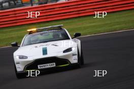 Silverstone Classic 2019 Aston Martin Saftey Car At the Home of British Motorsport. 26-28 July 2019 Free for editorial use only  Photo credit – JEP