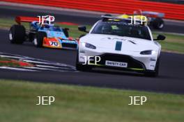 Silverstone Classic 2019 Aston Martin Saftey Car At the Home of British Motorsport. 26-28 July 2019 Free for editorial use only  Photo credit – JEP