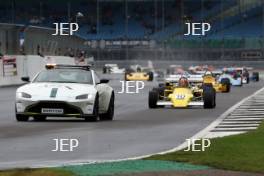 Silverstone Classic 2019 Aston Martin Saftey Car At the Home of British Motorsport. 26-28 July 2019 Free for editorial use only  Photo credit – JEP