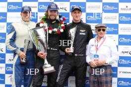 Silverstone Classic 2019 Phil Hall, Mick Lyons, Henry Fletcher and Sir Jackie Stewart At the Home of British Motorsport. 26-28 July 2019 Free for editorial use only  Photo credit – JEP 