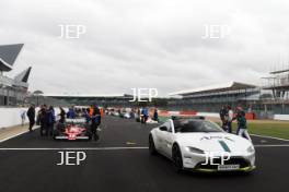 Silverstone Classic 2019 Aston Martin Safety Car  At the Home of British Motorsport. 26-28 July 2019 Free for editorial use only  Photo credit – JEP 