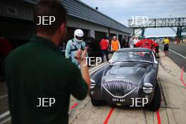 Silverstone Classic 2019 44 THORNE Mike, GB, BENNETT-BAGGS Sarah, GB, Austin-Healey 100/4 At the Home of British Motorsport. 26-28 July 2019 Free for editorial use only  Photo credit – JEP