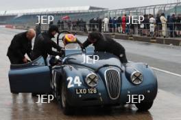 Silverstone Classic 2019 24 WARD Josh, GB, WARD Chris, GB, Jaguar XK120 Ecurie Ecosse At the Home of British Motorsport. 26-28 July 2019 Free for editorial use only  Photo credit – JEP