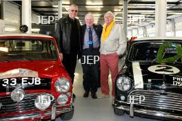 Silverstone Classic (27-29 July 2019) Preview Day,. 10th April 2019, At the Home of British Motorsport. Steve Neal, Paddy Hopkirk and John Rhodes . Free for editorial use only. Photo credit - JEP