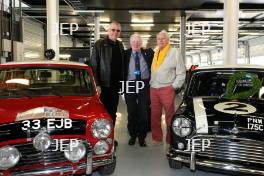 Silverstone Classic (27-29 July 2019) Preview Day,. 10th April 2019, At the Home of British Motorsport. Steve Neal, Paddy Hopkirk and John Rhodes. Free for editorial use only. Photo credit - JEP