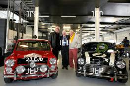 Silverstone Classic (27-29 July 2019) Preview Day,. 10th April 2019, At the Home of British Motorsport. Steve Neal, Paddy Hopkirk and John Rhodes . Free for editorial use only. Photo credit - JEP