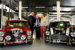 Silverstone Classic (27-29 July 2019) Preview Day,. 10th April 2019, At the Home of British Motorsport. Steve Neal, Paddy Hopkirk and John Rhodes . Free for editorial use only. Photo credit - JEP