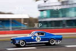 Silverstone Classic (27-29 July 2019) Preview Day, 10th April 2019, At the Home of British Motorsport. Ford Mustang. Free for editorial use only. Photo credit – JEP