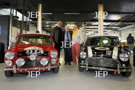 Silverstone Classic (27-29 July 2019) Preview Day,. 10th April 2019, At the Home of British Motorsport. Steve Neal, Paddy Hopkirk and John Rhodes. Free for editorial use only. Photo credit - JEP