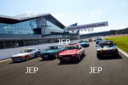 Silverstone Classic (27-29 July 2019) Preview Day, 10th April 2019, At the Home of British Motorsport. Ford Capri 50th Anniversary tracking Free for editorial use only. Photo credit - JEP