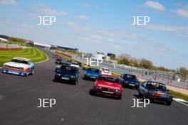 Silverstone Classic (27-29 July 2019) Preview Day, 10th April 2019, At the Home of British Motorsport. Ford Capri 50th Anniversary tracking Free for editorial use only. Photo credit - JEP