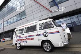 Silverstone Classic (27-29 July 2019) Preview Day, 10th April 2019, At the Home of British Motorsport. Silverstone Classic Camper van Free for editorial use only. Photo credit - JEP