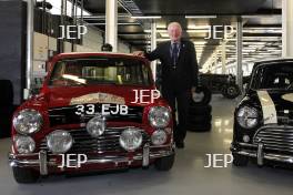 Silverstone Classic (27-29 July 2019) Preview Day, 10th April 2019, At the Home of British Motorsport. Paddy Hopkirk, Mini  Free for editorial use only. Photo credit - JEP