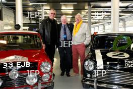 Silverstone Classic (27-29 July 2019) Preview Day,. 10th April 2019, At the Home of British Motorsport. Steve Neal, Paddy Hopkirk and John Rhodes . Free for editorial use only. Photo credit - JEP