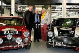 Silverstone Classic (27-29 July 2019) Preview Day,. 10th April 2019, At the Home of British Motorsport. Steve Neal, Paddy Hopkirk and John Rhodes . Free for editorial use only. Photo credit - JEP