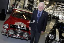 Silverstone Classic (27-29 July 2019) Preview Day, 10th April 2019, At the Home of British Motorsport. Paddy Hopkirk, Mini  Free for editorial use only. Photo credit - JEP