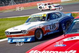 Silverstone Classic (27-29 July 2019) Preview Day, 10th April 2019, At the Home of British Motorsport. Ford Capri 50th Anniversary tracking Free for editorial use only. Photo credit - JEP