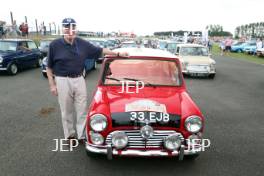 Silverstone Classic 2019 Mini Anniversary Parade Paddy Hopkirk at the Home of British Motorsport. 26-28 July 2019 Free for editorial use only  Photo credit – JEP