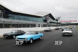 Silverstone Classic 2019 Ford Capri Parade At the Home of British Motorsport. 26-28 July 2019 Free for editorial use only  Photo credit – JEP