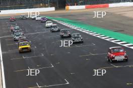 Silverstone Classic 2019 Mini Parade At the Home of British Motorsport. 26-28 July 2019 Free for editorial use only  Photo credit – JEP