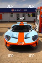 Silverstone Classic 2019 Ford GT at Gulf Fuel Station At the Home of British Motorsport. 26-28 July 2019 Free for editorial use only Photo credit – JEP