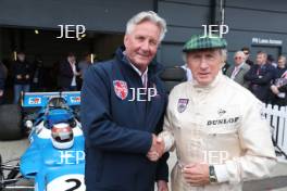 Silverstone Classic 2019 Nick Wigley and Sir Jackie Stewart - 1969 Matra MS80-02 At the Home of British Motorsport. 26-28 July 2019 Free for editorial use only  Photo credit – JEP 