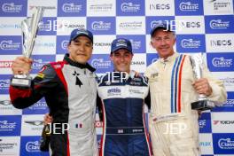 The Classic, Silverstone 2021  Race 1 Podium (l-r) 7 Francois Perrodo / Peugeot 908, 116 Rob Wheldon / Lola B12, 99 Jamie Constable / Pescarolo LMP1  At the Home of British Motorsport.  30th July – 1st August  Free for editorial use only 