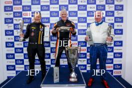 The Classic, Silverstone 2021  Podium (l-r) 3 Calum Lockie - March 717, 85 Tony SINCLAIR /  Lola T292, 88 Kevin Cooke / March 75S  At the Home of British Motorsport.  30th July – 1st August  Free for editorial use only 