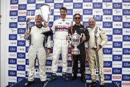 The Classic, Silverstone 2021  Podium (l-r) 20 Michael Birch / Talbot AV105 Brooklands, 11 Frederic Wakeman / Patrick Blakeney-Edwards - Frazer Nash TT Replica - Supersport, 22 Clive Morley / Bentley 3/4½   At the Home of British Motorsport.  30th July – 1st August  Free for editorial use only 