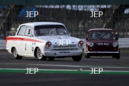 The Classic, Silverstone 2022 At the Home of British Motorsport.  26th-28th August 2022  Free for editorial use only  1 Richard Dutton / Neil Brown - Ford Lotus Cortina