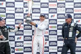 Silverstone Festival, Silverstone 2023 25th-27th August 2023 Free for editorial use only  Podium (l-r) 6 Stuart Wiltshire - Peugeot 90X, 16 Steve Brooks - Peugeot 90X, 007 Christophe Dâ€™Ansembourg - Lola Aston DBR1-2