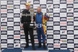 Silverstone Festival, Silverstone 2023 25th-27th August 2023 Free for editorial use only  Podium (l-r) 34 John Spiers GB Maserati 250F, 21 Ian Nuthall GB Cooper Bristol MkII