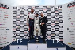 Silverstone Festival, Silverstone 2023 25th-27th August 2023 Free for editorial use only Podium (l-r) 16 Max Goff / Ian Goff - Ford Sierra Cosworth RS500, 53 Wim Kuijl - Ford Capri, 123 Ric Wood - Nissan Skyline GT-R